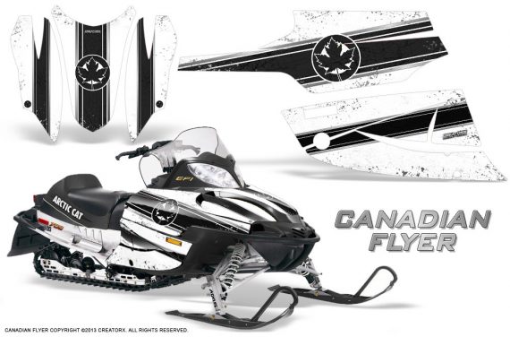 Arctic Cat Firecat CreatorX Graphics Kit Canadian Flyer Black White 570x376 - Arctic Cat Firecat Sabercat F5 F6 F7 2003-2006 Graphics