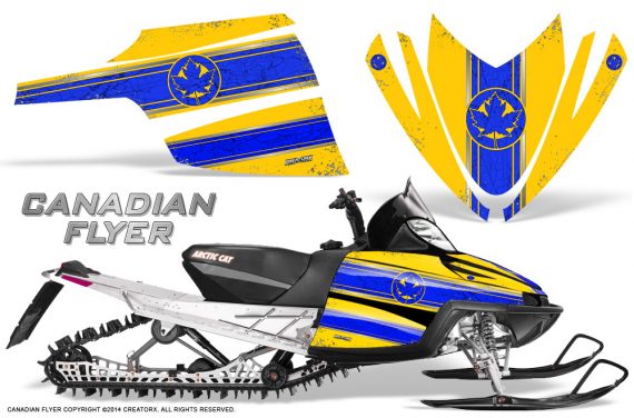 Arctic Cat M Series CrossFire Graphics Kit Canadian Flyer Blue Yellow 570x376 - Arctic Cat M Series Crossfire Graphics