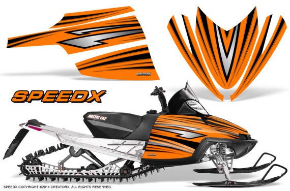 Arctic Cat M Series CrossFire Graphics Kit SpeedX Black Orange 570x376 - Arctic Cat M Series Crossfire Graphics