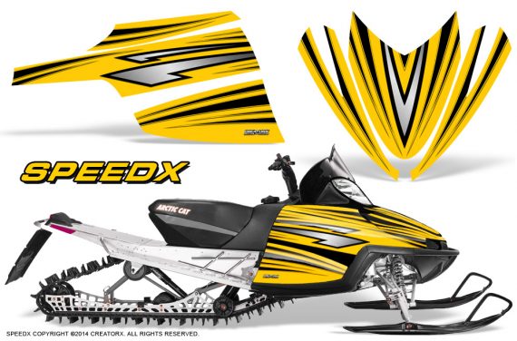 Arctic Cat M Series CrossFire Graphics Kit SpeedX Black Yellow 570x376 - Arctic Cat M Series Crossfire Graphics
