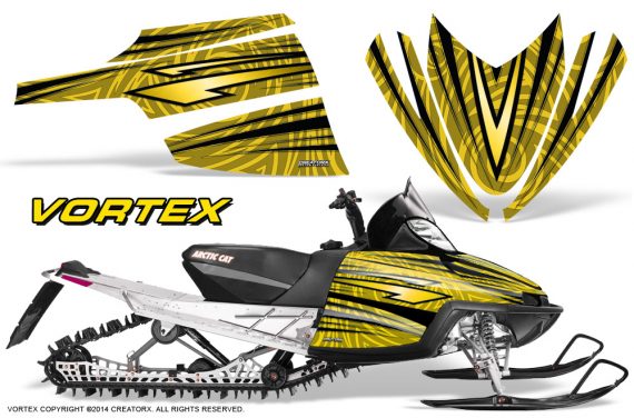 Arctic Cat M Series CrossFire Graphics Kit Vortex Black Yellow 570x376 - Arctic Cat M Series Crossfire Graphics