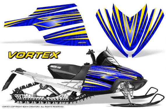 Arctic Cat M Series CrossFire Graphics Kit Vortex Yellow Blue 570x376 - Arctic Cat M Series Crossfire Graphics