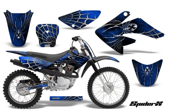 CRF 70 80 100 Graphics Kit SpiderX Blue 570x376 - Honda CRF70 2004-2015 Graphics