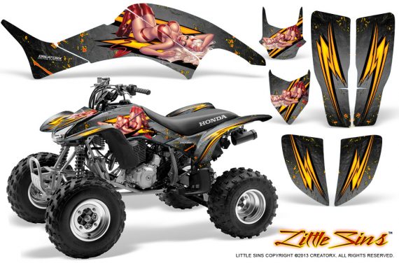 AMR Racing ATV Graphics kit Sticker Decal Compatible with Honda TRX 400EX 1999-2007 Meltdown Red Yellow 