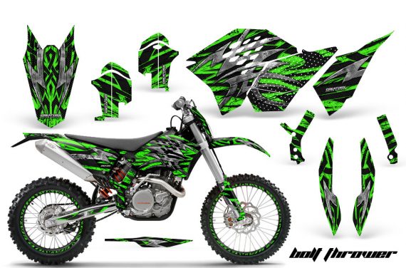 KTM C5 CreatorX Graphics Kit Bolt Thrower Green NP Rims 570x376 - KTM C5 SX/SX-F 125-525 07-10 / XC 125-525 08-10 / XCW 200-530 2011 / XCFW 250 2011 / EXC 125-530 08-11 Graphics