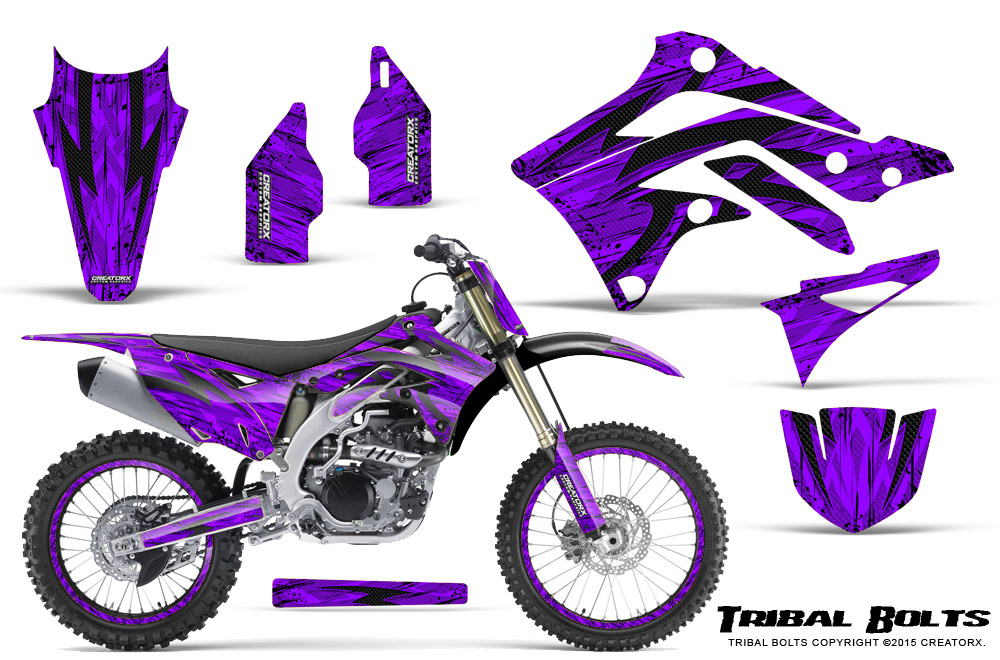 フラワーオブライフ Kalair GFX Graphics Kit for Kawasaki KX 450 F (2013-2015) Stellar  Series Purple Mil-Dirt pit bike bike tickers, dirtbike racing decal  automotiv