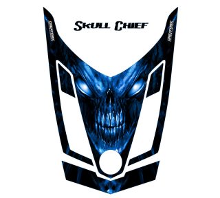 Ski Doo Rev XR CreatorX Hood Graphics Kit Skull Chief Blue 320x288 - Ski-Doo Rev XR Hood Graphics