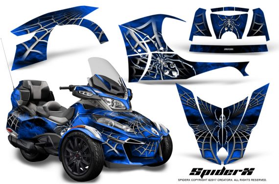 Can Am Spyder RT S 2014 2016 Full Trim SpiderX Blue 1 570x376 - Can-Am Spyder RTS 2014-2019 Graphics with Trim Kit
