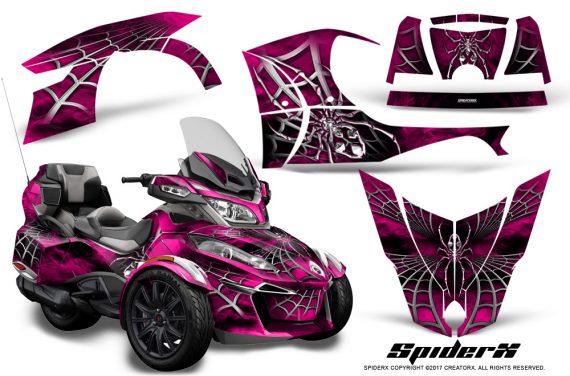 Can Am Spyder RT S 2014 2016 Full Trim SpiderX Pink 570x376 - Can-Am Spyder RTS 2014-2019 Graphics with Trim Kit