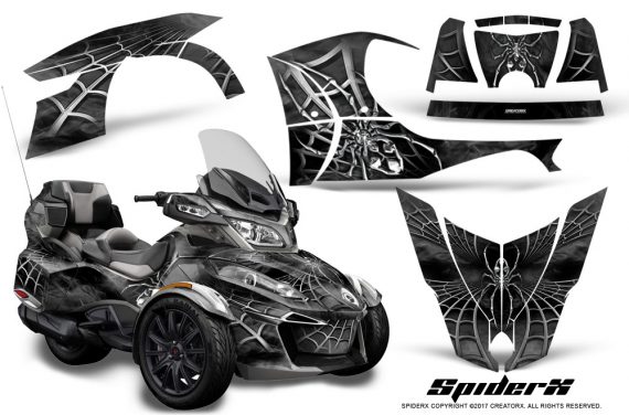 Can Am Spyder RT S 2014 2016 Full Trim SpiderX Silver 1 570x376 - Can-Am Spyder RTS 2014-2019 Graphics with Trim Kit