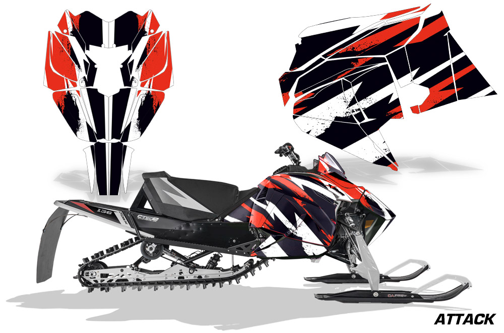 CreatorX Graphics Kit Decals Stickers for Ski-Doo Rev XS 2013-2018 Mxz Renegade Snowmobile Sled Wrap Tribal Madness Red